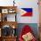 Philippines Flag Design with Wood Patterning - Flags of the World Series-Philippe Hugonnard-Art Print displayed on a wall