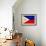 Philippines Flag Design with Wood Patterning - Flags of the World Series-Philippe Hugonnard-Framed Art Print displayed on a wall