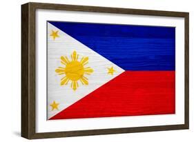 Philippines Flag Design with Wood Patterning - Flags of the World Series-Philippe Hugonnard-Framed Art Print