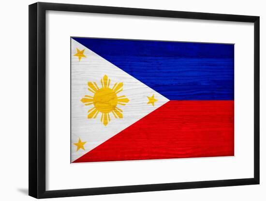 Philippines Flag Design with Wood Patterning - Flags of the World Series-Philippe Hugonnard-Framed Art Print