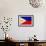 Philippines Flag Design with Wood Patterning - Flags of the World Series-Philippe Hugonnard-Framed Art Print displayed on a wall