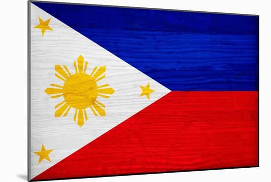 Philippines Flag Design with Wood Patterning - Flags of the World Series-Philippe Hugonnard-Mounted Art Print