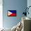 Philippines Flag Design with Wood Patterning - Flags of the World Series-Philippe Hugonnard-Framed Stretched Canvas displayed on a wall