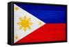 Philippines Flag Design with Wood Patterning - Flags of the World Series-Philippe Hugonnard-Framed Stretched Canvas