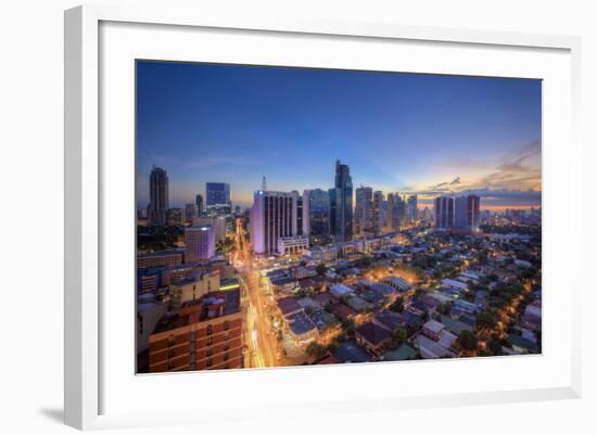 Philippines, Manila, Makati Business District, Makati Avenue and City Skyline-Michele Falzone-Framed Photographic Print