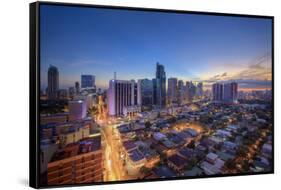 Philippines, Manila, Makati Business District, Makati Avenue and City Skyline-Michele Falzone-Framed Stretched Canvas