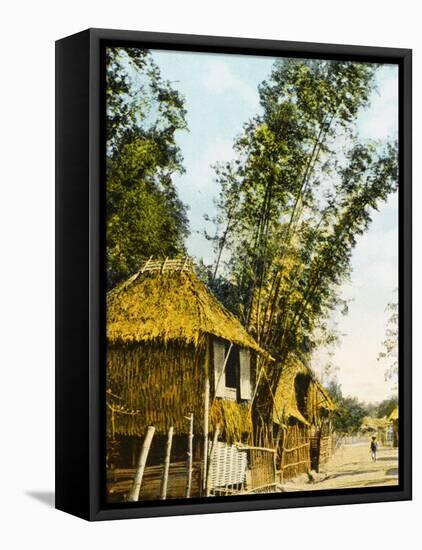 Philippines - Manila - Traditional Bamboo Stilt Houses-null-Framed Stretched Canvas