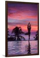 Philippines, Visayas, Boracay Island, Man Practising Yoga (Tree Pose) at Luxury Resort-Michele Falzone-Framed Photographic Print