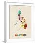 Philippines Watercolor Map-Michael Tompsett-Framed Art Print