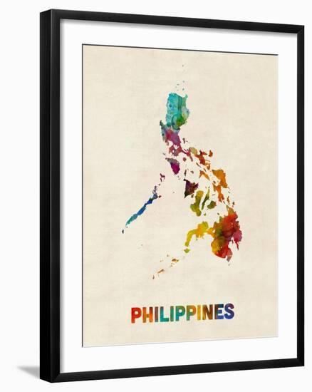 Philippines Watercolor Map-Michael Tompsett-Framed Art Print