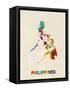 Philippines Watercolor Map-Michael Tompsett-Framed Stretched Canvas