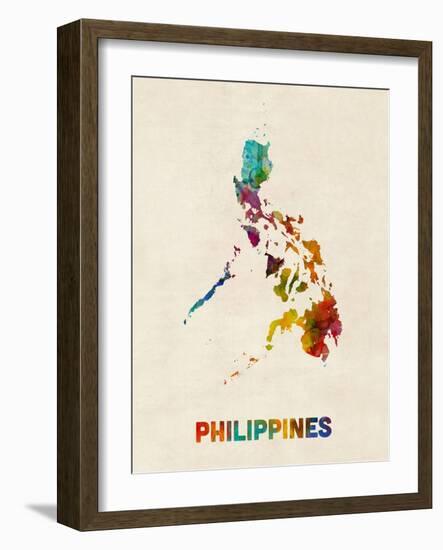 Philippines Watercolor Map-Michael Tompsett-Framed Art Print