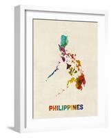 Philippines Watercolor Map-Michael Tompsett-Framed Art Print