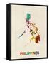 Philippines Watercolor Map-Michael Tompsett-Framed Stretched Canvas