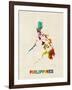 Philippines Watercolor Map-Michael Tompsett-Framed Art Print