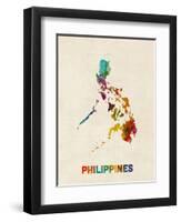 Philippines Watercolor Map-Michael Tompsett-Framed Art Print