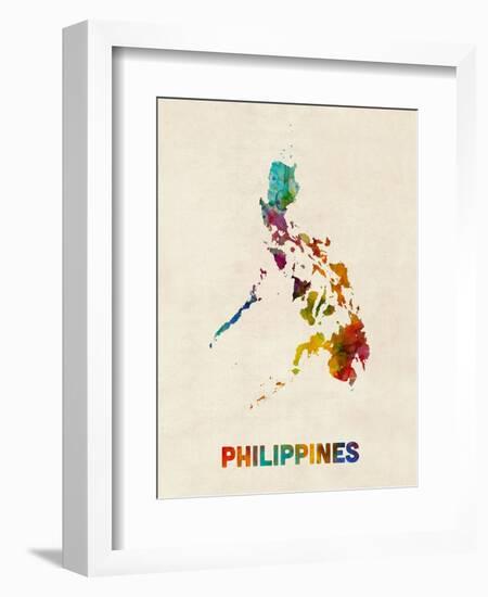 Philippines Watercolor Map-Michael Tompsett-Framed Art Print