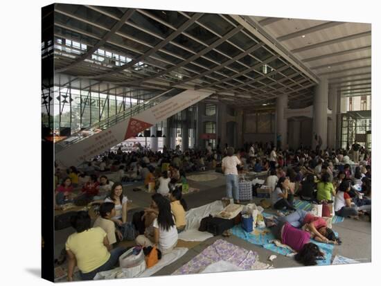 Philippino Housekeepers Gathering Together on Sundays at Hsbc Bank Hall, Hong Kong, China-Sergio Pitamitz-Stretched Canvas