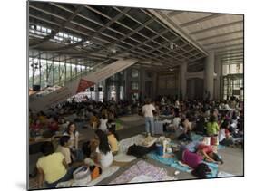 Philippino Housekeepers Gathering Together on Sundays at Hsbc Bank Hall, Hong Kong, China-Sergio Pitamitz-Mounted Photographic Print