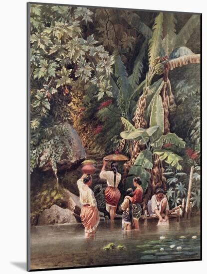 Philippino Women Washing Beneath a Banana Tree, 1863-C. W. Andrews-Mounted Giclee Print