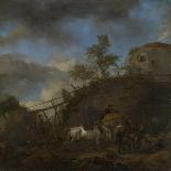 Landscape with a Sign Post-Philips Wouwerman-Art Print