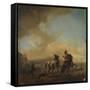 Philips Wouwerman / 'Two Horses', ca. 1650, Dutch School, Oil on panel, 33 cm x 32 cm, P02146.-PHILIPS WOUWERMAN-Framed Stretched Canvas