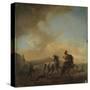 Philips Wouwerman / 'Two Horses', ca. 1650, Dutch School, Oil on panel, 33 cm x 32 cm, P02146.-PHILIPS WOUWERMAN-Stretched Canvas