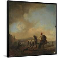 Philips Wouwerman / 'Two Horses', ca. 1650, Dutch School, Oil on panel, 33 cm x 32 cm, P02146.-PHILIPS WOUWERMAN-Framed Poster