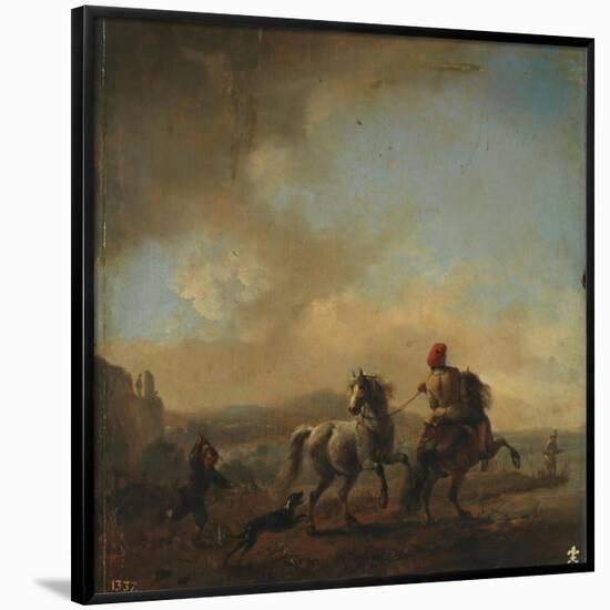 Philips Wouwerman / 'Two Horses', ca. 1650, Dutch School, Oil on panel, 33 cm x 32 cm, P02146.-PHILIPS WOUWERMAN-Framed Poster