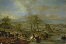 Landscape with a Resting Horseman in Front of a Tavern, 17Th Century (Oil on Panel)-Philips Wouwermans Or Wouwerman-Giclee Print