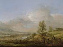 Landscape with a Resting Horseman in Front of a Tavern, 17Th Century (Oil on Panel)-Philips Wouwermans Or Wouwerman-Mounted Giclee Print