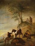 Stag Hunt in a River, c.1650-1655-Philips Wouwermans Or Wouwerman-Framed Giclee Print