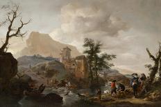 Landscape with a Resting Horseman in Front of a Tavern, 17Th Century (Oil on Panel)-Philips Wouwermans Or Wouwerman-Framed Giclee Print