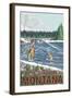 Philipsburg, Montana - Fly Fisherman-Lantern Press-Framed Art Print