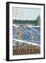Philipsburg, Montana - Fly Fisherman-Lantern Press-Framed Art Print