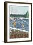 Philipsburg, Montana - Fly Fisherman-Lantern Press-Framed Art Print