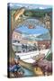 Philipsburg, Montana Montage-Lantern Press-Stretched Canvas