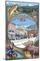 Philipsburg, Montana Montage-Lantern Press-Mounted Art Print