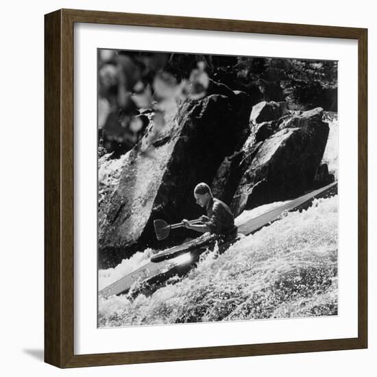 Phillipe Martin Balancing with His Paddle-Lisa Larsen-Framed Photographic Print