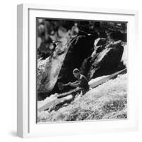 Phillipe Martin Balancing with His Paddle-Lisa Larsen-Framed Photographic Print