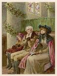 Three Generations in a Church Pew at Christmas Time-Phillips Brooks-Framed Art Print