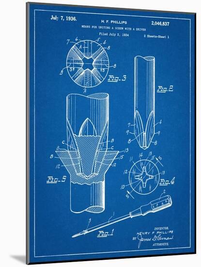 Phillips Screw Driver Patent-null-Mounted Art Print