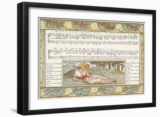 Phillis on the New Made Hay', Song Illustration from 'Pan-Pipes', a Book of Old Songs, Newly…-Walter Crane-Framed Giclee Print