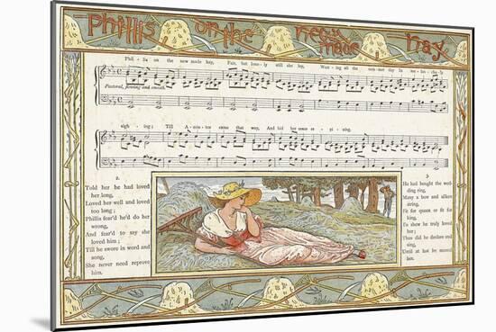 Phillis on the New Made Hay', Song Illustration from 'Pan-Pipes', a Book of Old Songs, Newly…-Walter Crane-Mounted Giclee Print