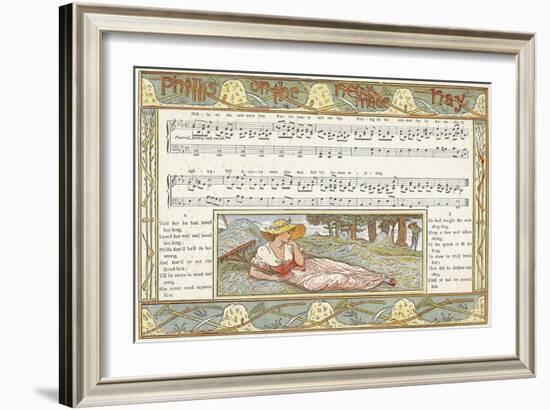 Phillis on the New Made Hay', Song Illustration from 'Pan-Pipes', a Book of Old Songs, Newly…-Walter Crane-Framed Giclee Print