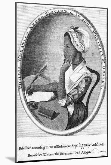 Phillis Wheatley, Frontispiece to Her 'Poems on Various Subjects', 1773-English School-Mounted Giclee Print