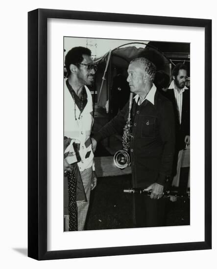 Philly Joe Jones and Earle Warren Chatting at the Newport Jazz Festival, Middlesbrough, 1978-Denis Williams-Framed Photographic Print