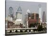 Philly Skyline Debate-Tom Mihalek-Stretched Canvas