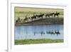 Philmont Cavalcade Ride Along Pond with Reflection, Cimarron, New Mexico-Maresa Pryor-Framed Photographic Print