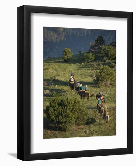 Philmont Cavalcades Ride Horses Through the Rugged Mountain Wilderness, Cimarron, New Mexico-Maresa Pryor-Framed Photographic Print